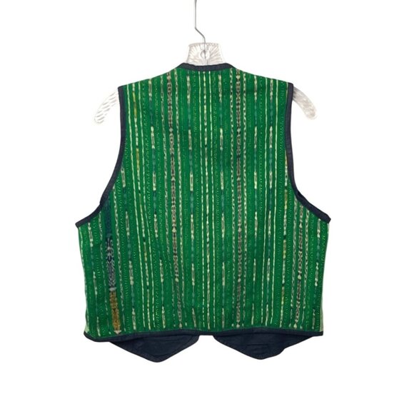 Handmade El Huarache Imports Hand Woven Embroidered Floral Tie Front Vest Large - Picture 2 of 8